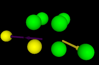 Example of displacement vectors colored by length