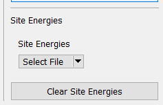 Site energies panel