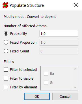 Modify population dialog