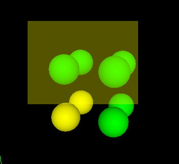 Selection box being used to select a group of atoms