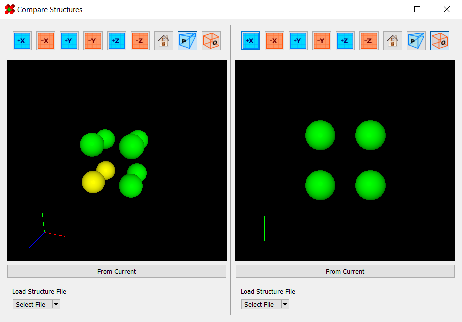 Structure comparison dialog