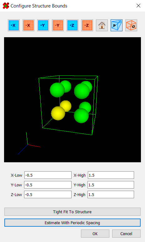 Bounding box configuration dialog