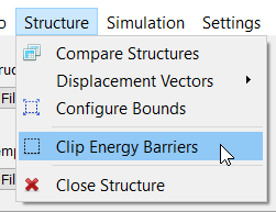 Menu bar button for toggling energy barrier clipping