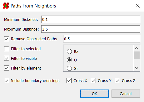 Dialog for generating paths from neighbors