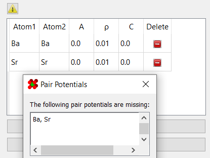 Potential coefficient table with that's missing some required pair potentials